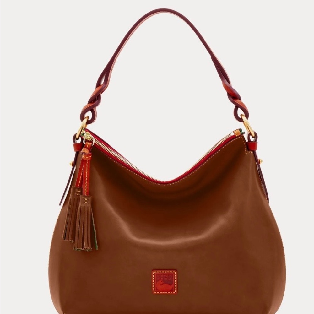 Dooney & Bourke Tan and Red Hobo Bag